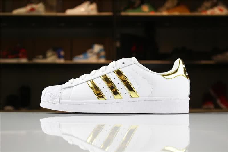Adidas SUPERSTAR Sports Shoes  White and Gold Men/Women 1