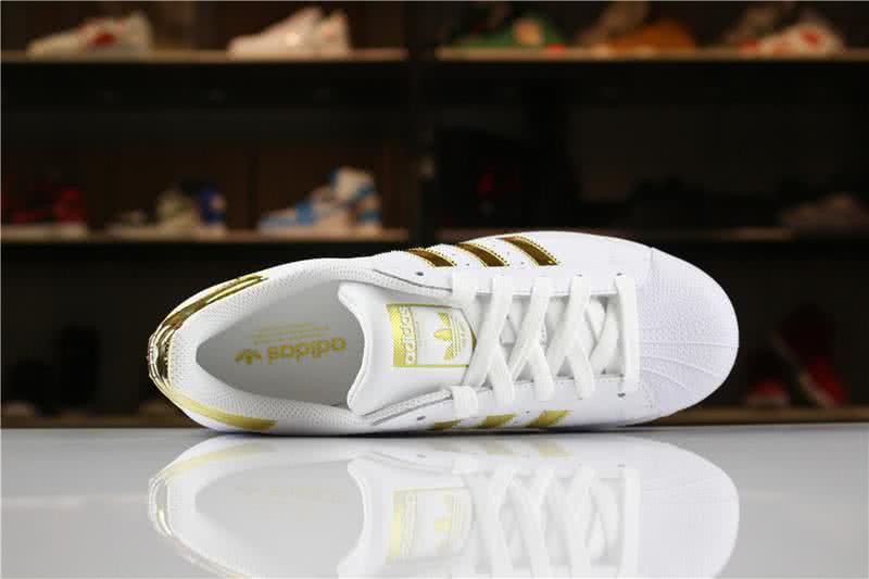 Adidas SUPERSTAR Sports Shoes  White and Gold Men/Women 4
