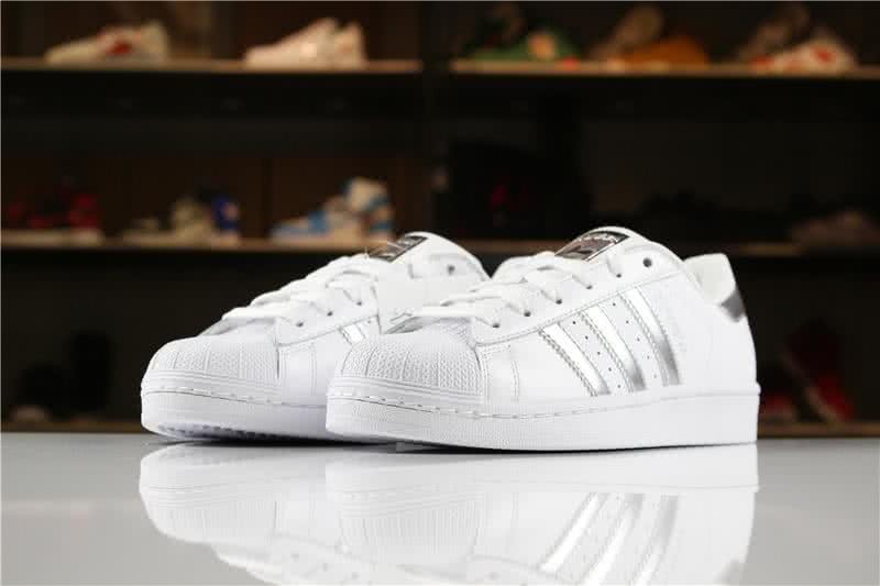 Adidas SUPERSTAR Sports Shoes  White/Silver Men/Women 2