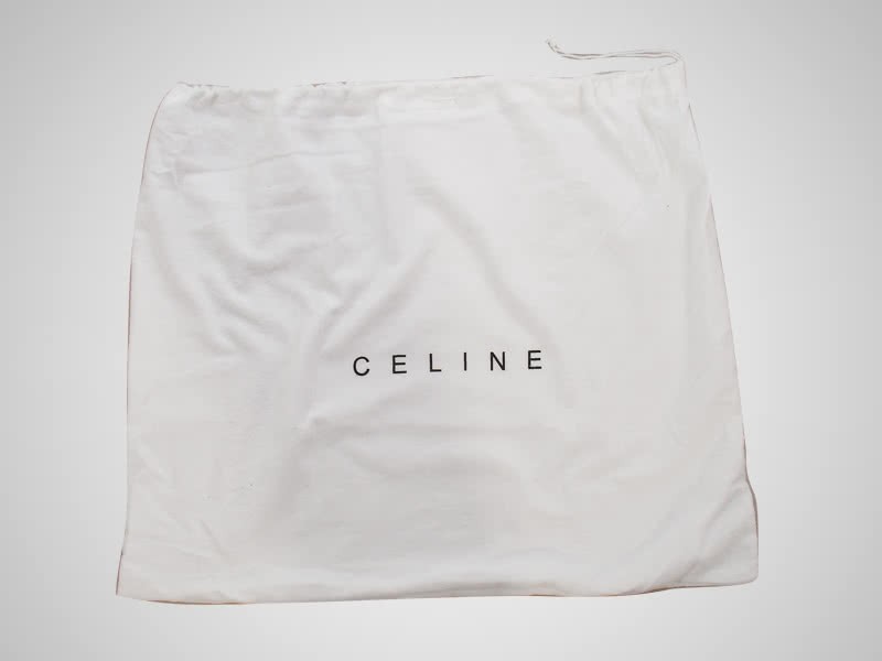 Celine Tie Nano Top Handle Bag Leather White & Black 13