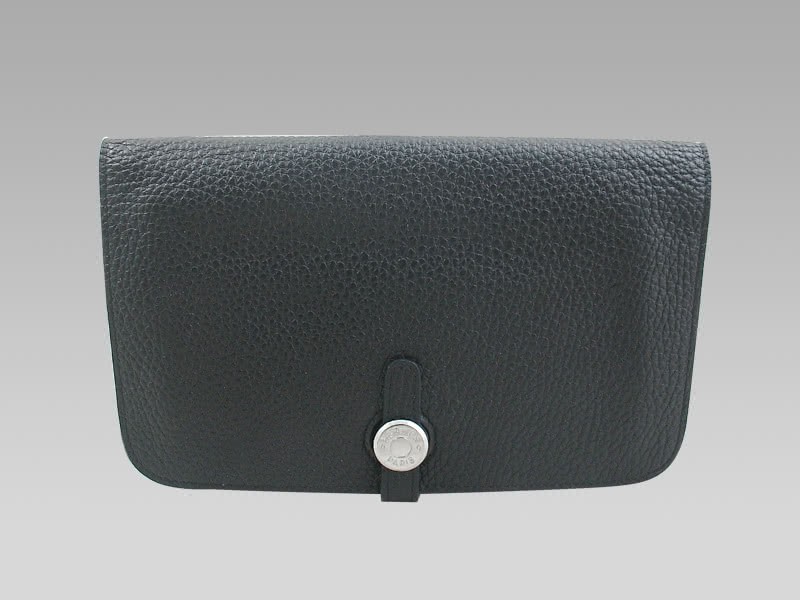 Hermes Dogon Togo Leather Wallet Purse Black 1
