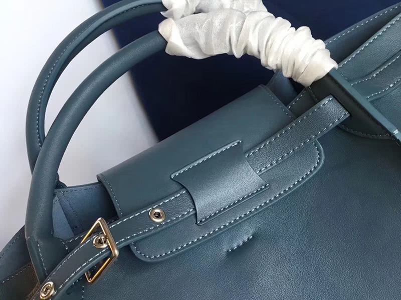 Celine Small Big Bag With Long Strap In Supple Grained Calfskin Blue 4