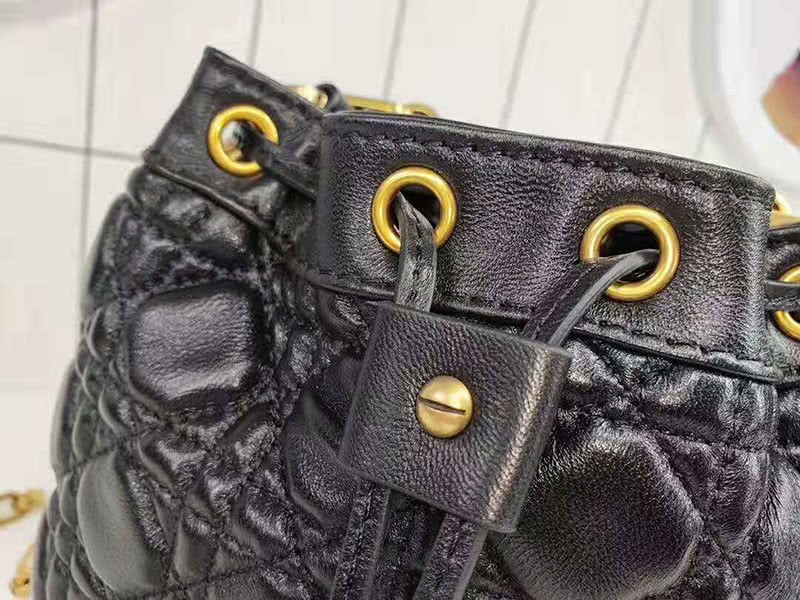Dior Mini Miss Dior Lambskin Bucket Bag Black 7
