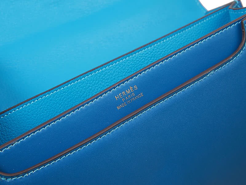 Hermes Stirrup Shoulder Bag Sky-Blue 8