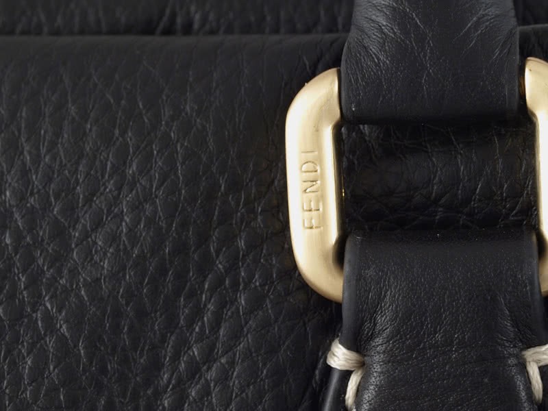 Fendi Saddle Soft Leather Firenze Bag Medium Black 6