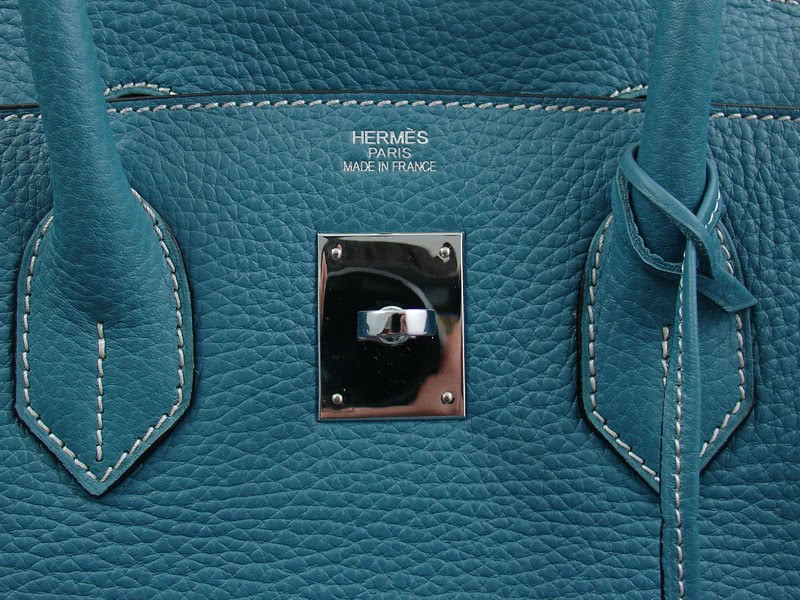 Hermes Birkin 25 Togo Leather Blue 10
