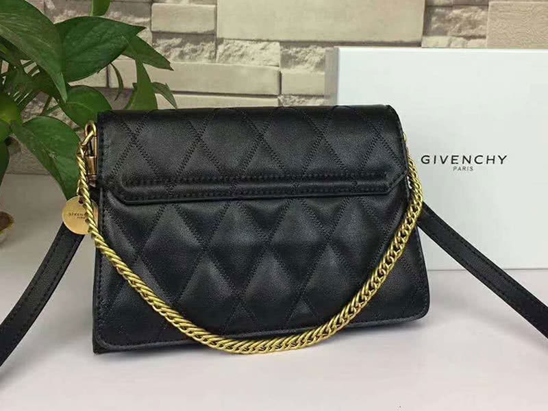 Givenchy gv3 Calfskin Quilted Leather Flap Bag Black 2