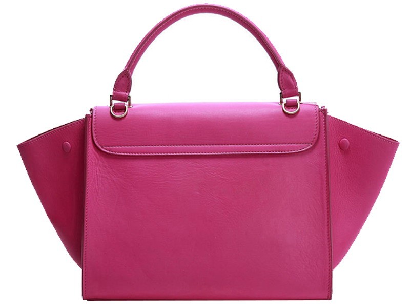 Celine Trapeze Shoulder Bag Calfskin Hot Pink 3