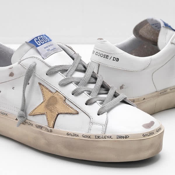Golden Goose HI STAR Sneakers G33WS945.A7 calf leather Slight vintage treatment worn effect 4