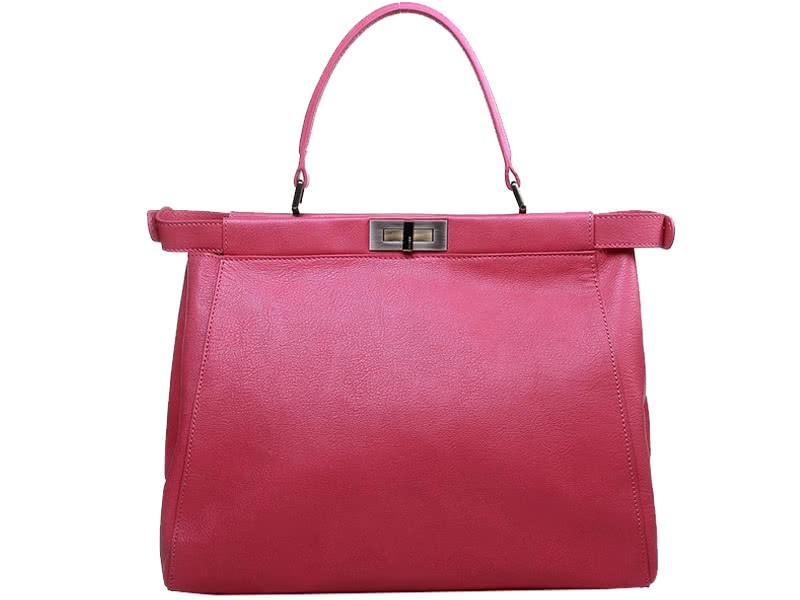 Fendi Peekaboo Calfskin Leather Bag Hot Pink 1