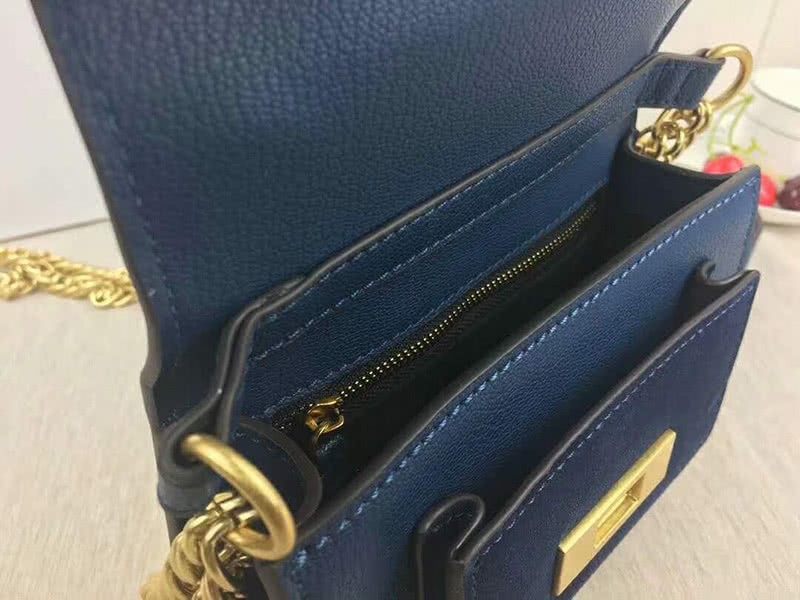 Givenchy Small gv3 Bag In Grained Leather And Suede Blue 6