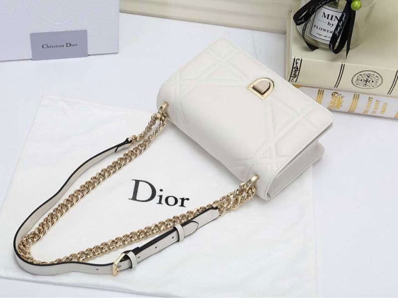 Dior Small Diorama Lambskin Bag White d05264 6