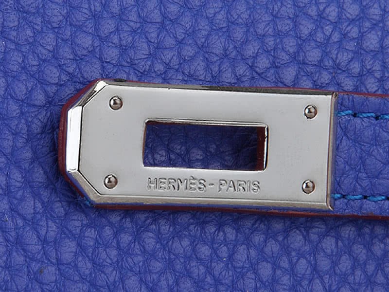Hermes Dogon Togo Original Leather Kelly Long Wallet Electric Blue 5