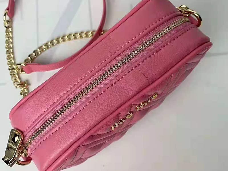 Miu Miu Calfskin Leather Belt Bag Hot Pink 6