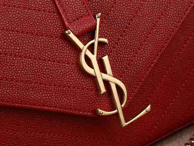 Ysl Small Monogramme Satchel Red Grain Textured Matelasse Leather 3