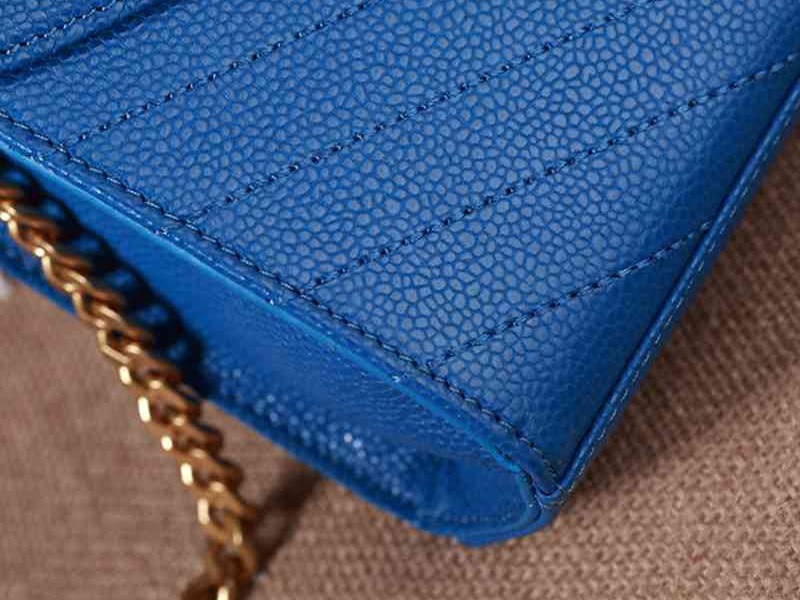 Ysl Small Monogramme Satchel Blue Grain Textured Matelasse Leather 8