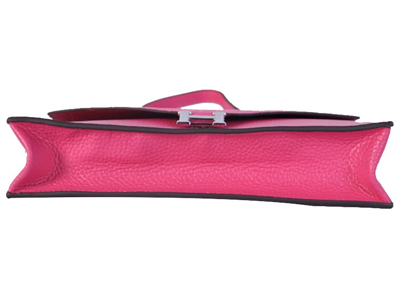Hermes Pilot Envelope Clutch Hot Pink With Silver Hardware 5