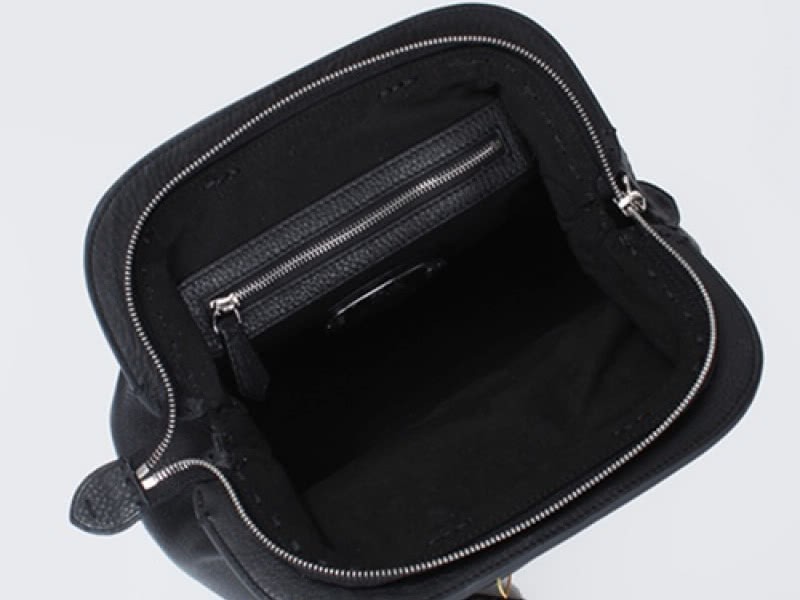 Fendi Original Leather Mini Selleria Adele Satchel Black 6