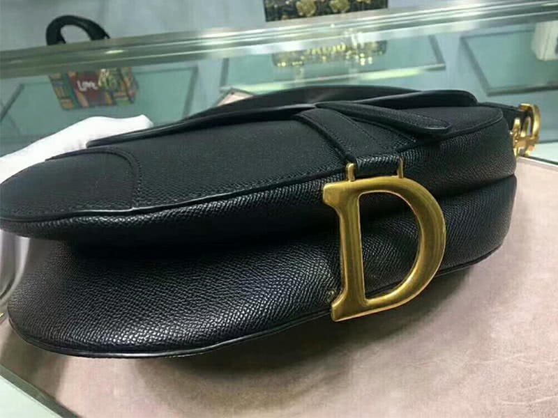 Dior Saddle Calfskin Bag Gold Hardware Black m0446l 5