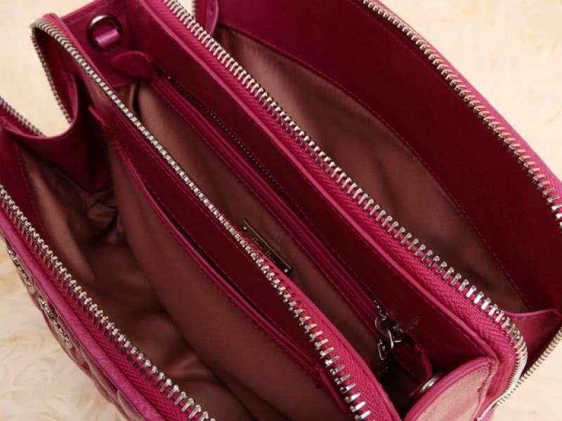 Miu Miu Glazed Matelasse Leather Mini Shoulder Bag Plum 6