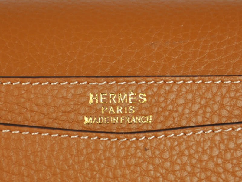 Hermes Pilot Envelope Clutch Camel With Gold Hardware 10