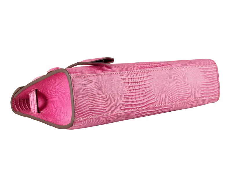 Hermes Kelly Pochette Longue Lizard Leather Pink 5