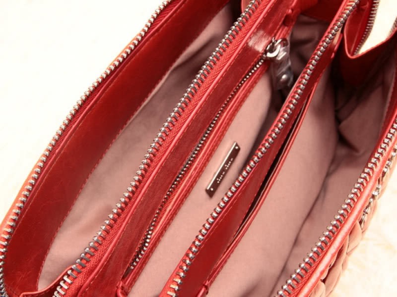 Miu Miu Glazed Matelasse Leather Mini Shoulder Bag Orange 6