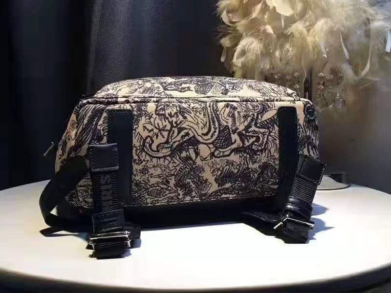 Dior Oblique With Christian Logo Backpack Lion Black 5
