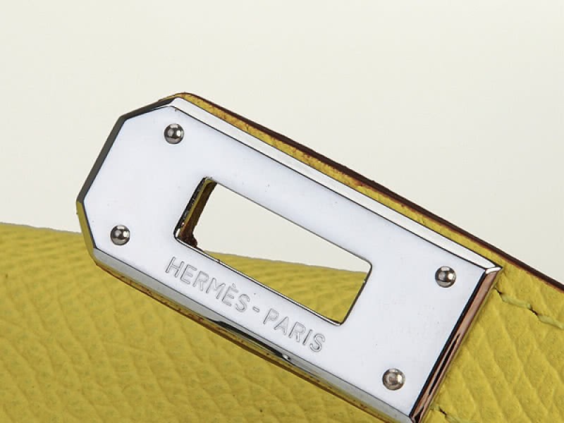Hermes Epsom Original Calfskin Kelly Long Wallet Lemon Yellow 5