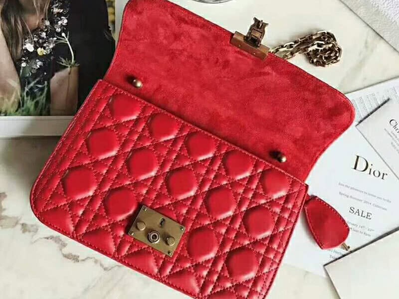 Dior Dioraddict Lambskin Bag Red d58182 9