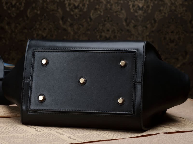 Celine Tie Nano Top Handle Bag Leather Black 2 6
