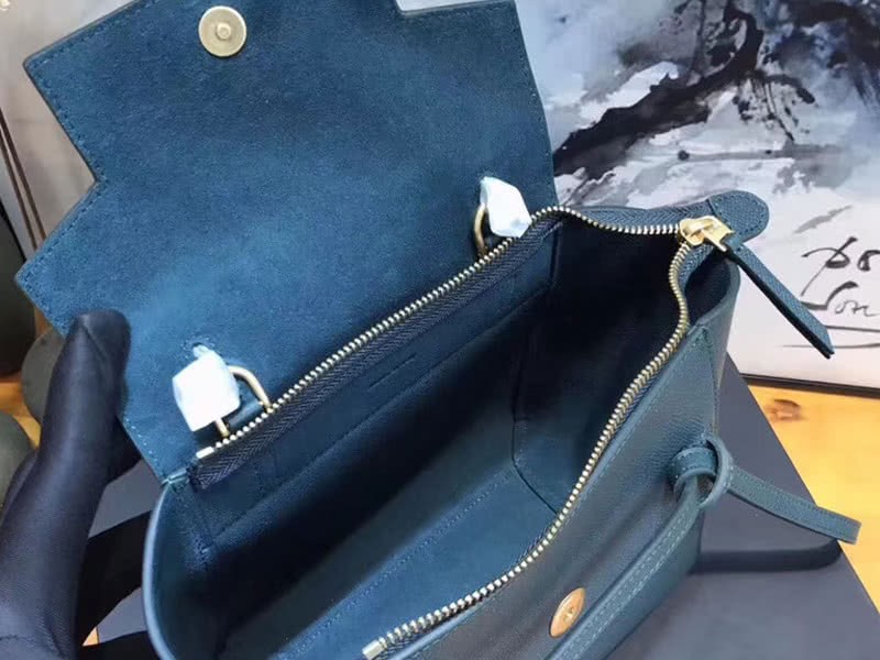 Celine Micro Belt Bag In Grained Calfskin Light Blue 5