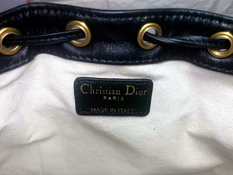 Dior Diorissimo Drawstring Large Bucket Bag Black 11