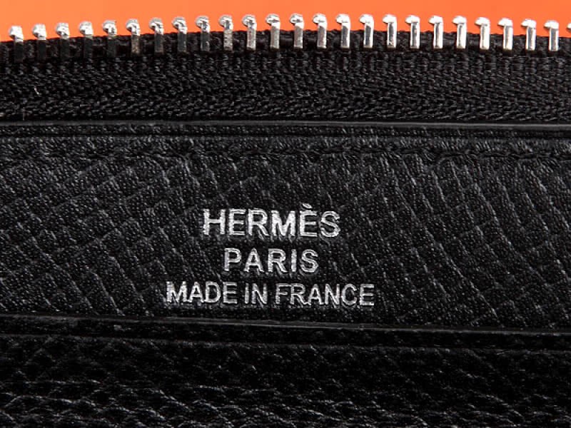 Hermes Zipper Wallet Original Epsom Calfskin Black 5