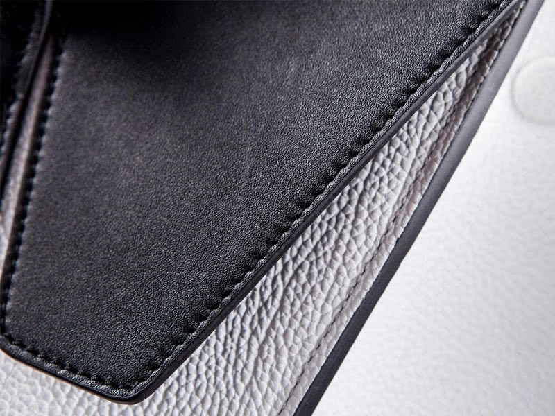 Celine Tie Nano Top Handle Bag Leather White & Black 8