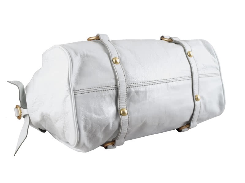 Miu Miu Nappa Leather Large Boston Bag White 5