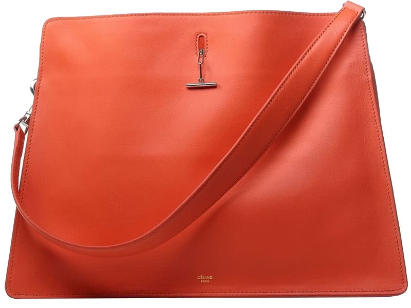 Celine Calf Leather Shoulder Bag Orange 1