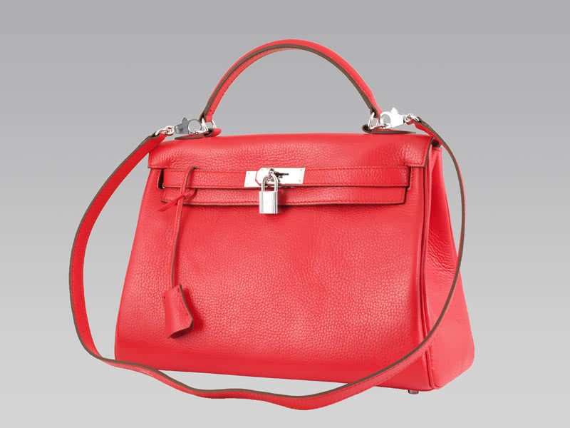 Hermes Kelly 32cm Togo Leather Clemence Rouge Vif 2