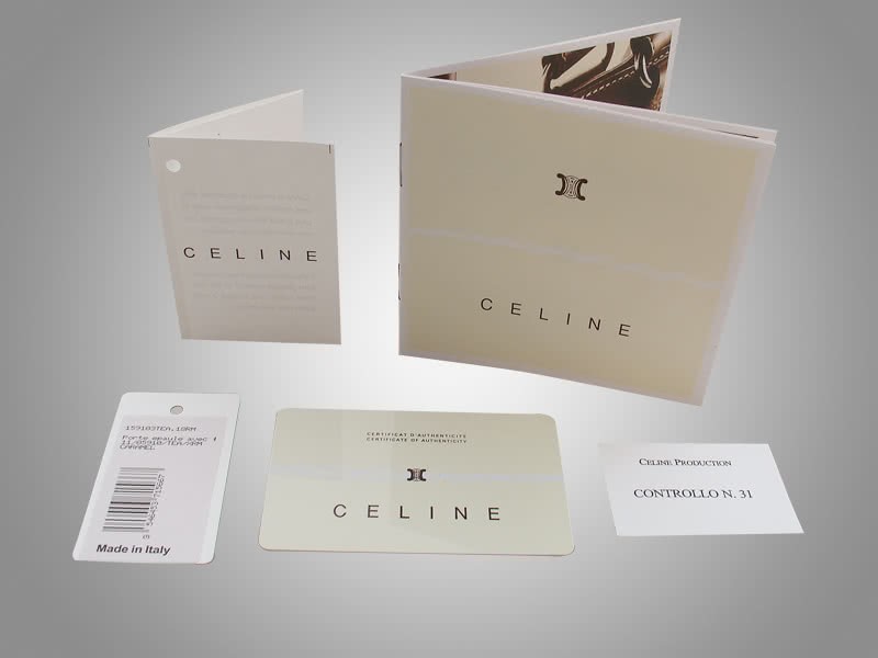 Celine Tie Nano Top Handle Bag Leather White & Black 14