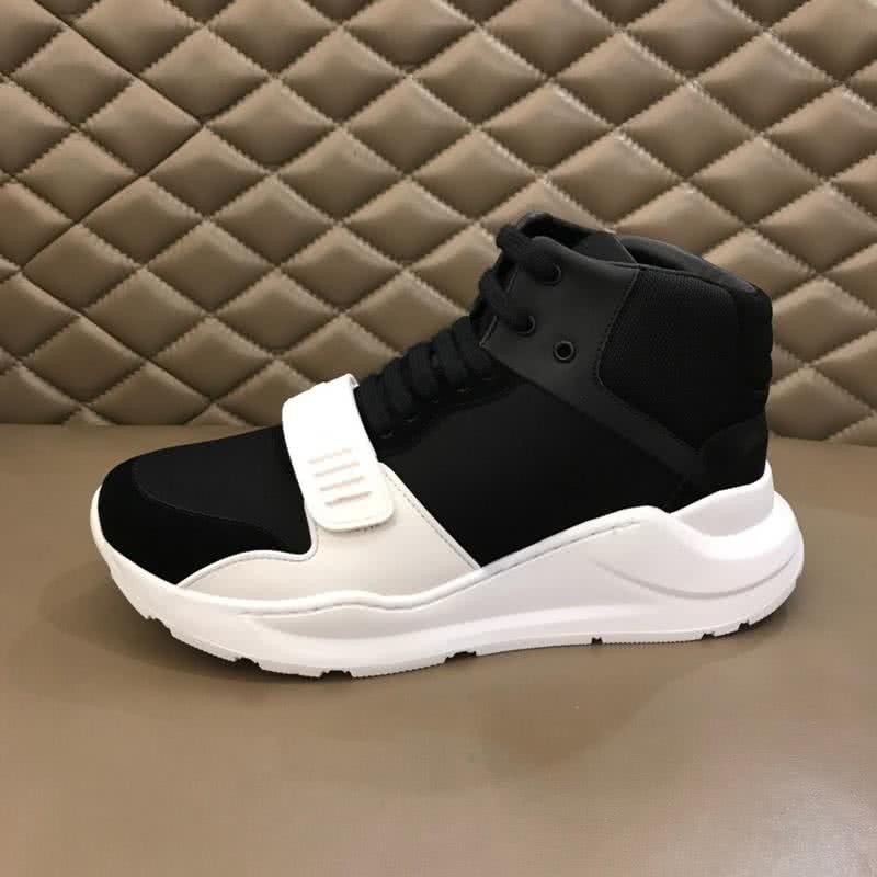 Burberry Fashion Comfortable Sneakers Cowhide White And Black Men 5