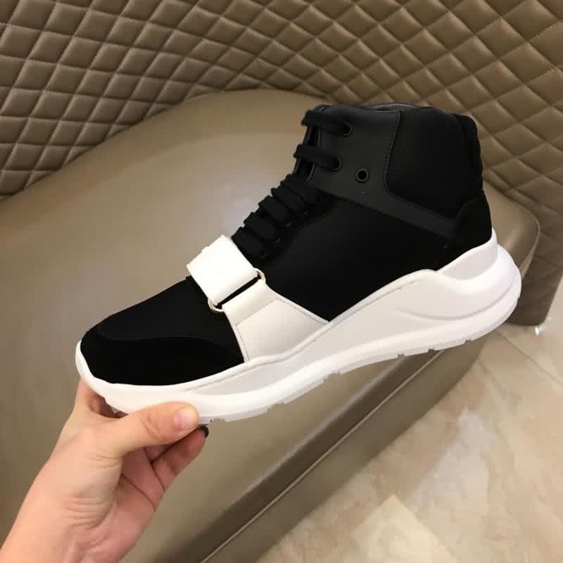 Burberry Fashion Comfortable Sneakers Cowhide White And Black Men 8