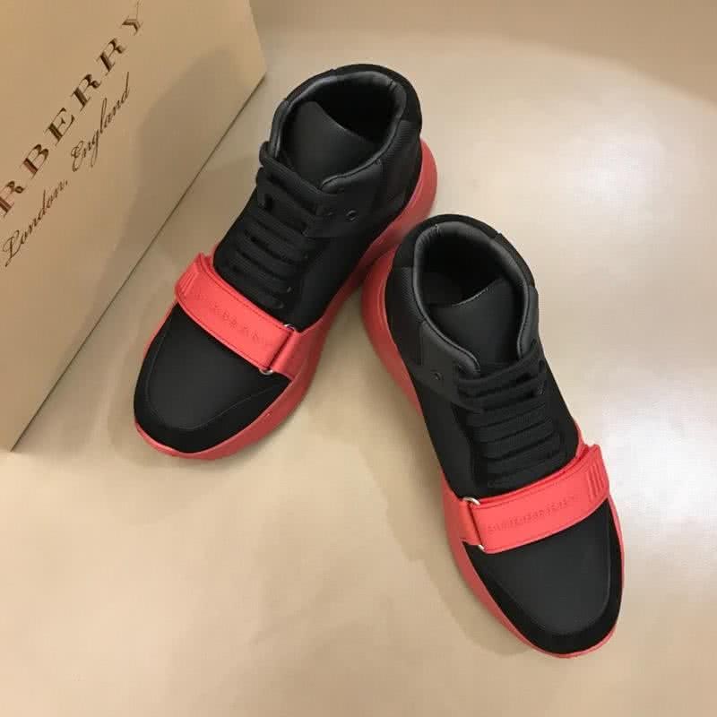 Burberry Fashion Comfortable Sneakers Cowhide Pink And Black Men 3