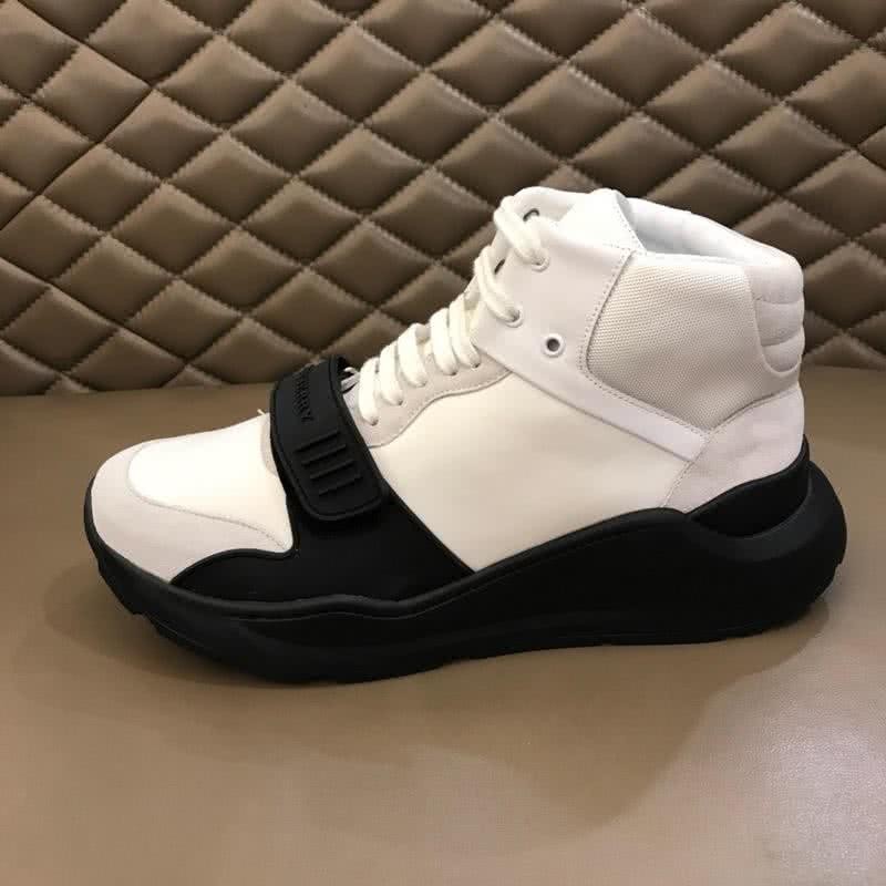 Burberry Fashion Comfortable Sneakers Cowhide White And Black Men 4