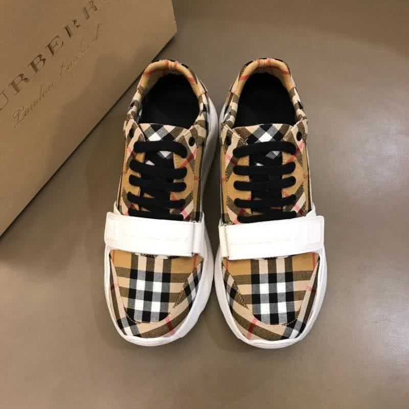 Burberry Fashion Comfortable Sneakers Cowhide Brown And White Men 2