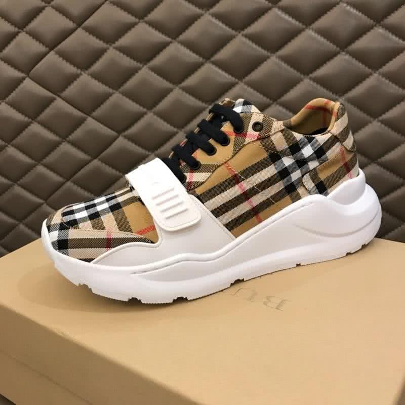 Burberry Fashion Comfortable Sneakers Cowhide Brown And White Men 5