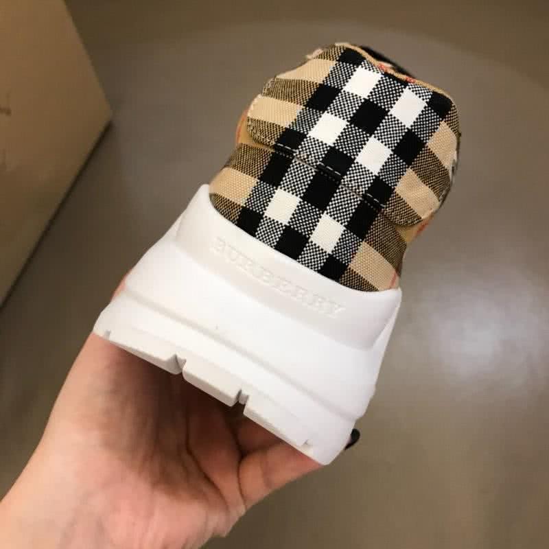 Burberry Fashion Comfortable Sneakers Cowhide Brown And White Men 7
