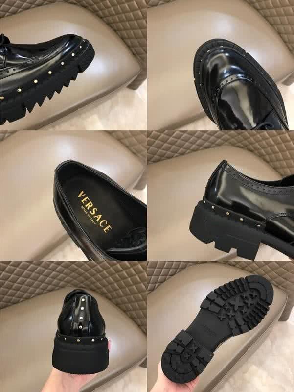 Versace Classic Loafers Cowhide Pattern Rivet Light Black Men 9