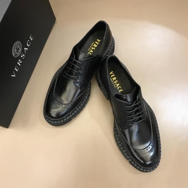 Versace Classic Style Loafers Cowhide Rivet Pattern Black Men 3