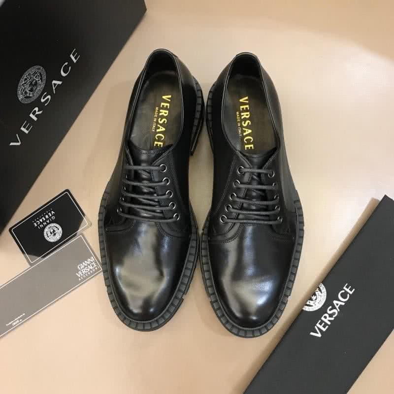 Versace Classic Style Loafers Cowhide  Simple Black Men 2