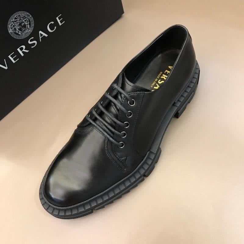 Versace Classic Style Loafers Cowhide  Simple Black Men 5